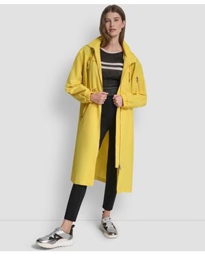 DKNY 1989 Logo Hooded Walker Anorak Jacket - Yellow