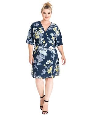 Standards & Practices Plus Size Cowl Neck Spaghetti Strap Matte Satin Slip Dress - Blue