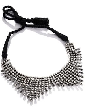 SOH Metallic Wave Necklace - Black