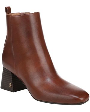 Sam & Libby Yuliana Block Heel Dress Booties - Brown