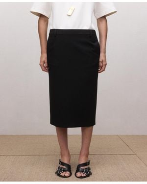 Mango Wool-blend Midi Skirt - Black
