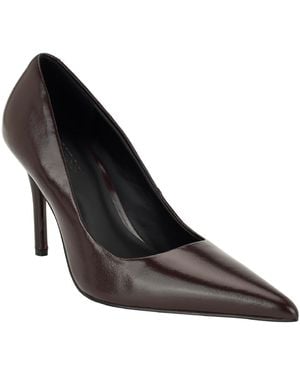 Guess Naprini Leather Pointed Toe High Stiletto Pumps - Black