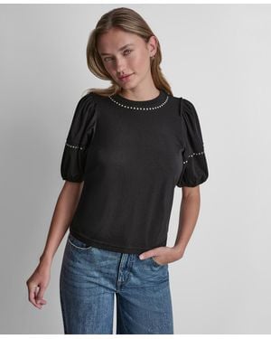DKNY Dome Studs Mini Sleeve T-shirt - Black