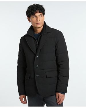 Ted Baker Solid Quilted Puffer Blazer Jacket - Black