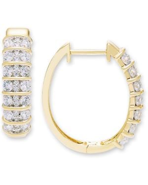 Macy's Diamond Hoop Earrings (1 Ct. T.w. - Metallic