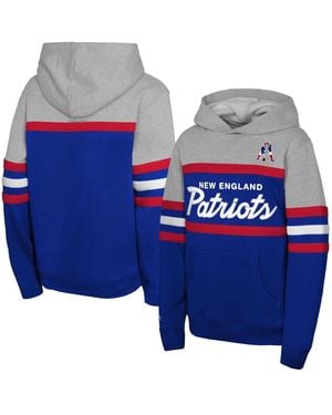 Mitchell & Ness New England Patriots Throwback Head Coach Pullover Hoodie - Blue