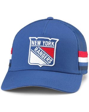 American Needle New York Rangers Hotfoot Stripes Trucker Adjustable Hat - Blue