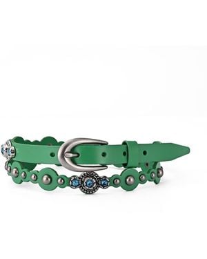 Old Trend Rosa Flourish Leather Belt - Green