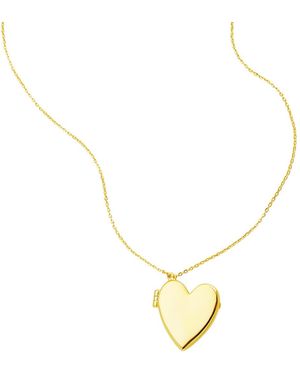 Adornia Heart Locket Necklace - Yellow