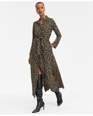 INC International Concepts Collared Long-sleeve Maxi Dress - Green