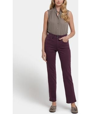 NYDJ Marilyn Straight Wide Waistband Jeans - Purple