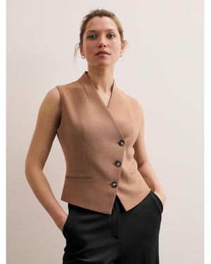 The Fold Romney Clever Crepe Waistcoat - Natural