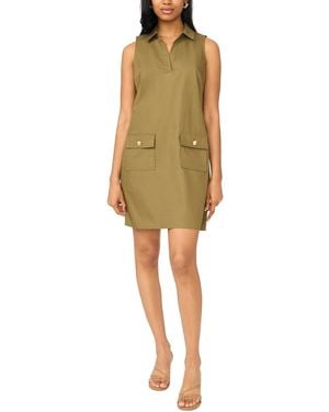 Msk Sleeveless Utility Pocket Dress - Green