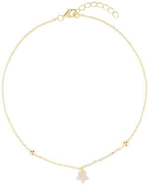 Macy's Cubic Zirconia Flower Beaded Anklet (0.14 Ct. T.w. - Natural