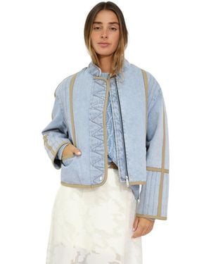 Belle & Bloom Free And Forward Quilted Denim Jacket - Blue
