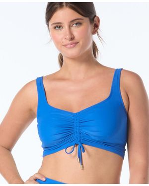 Coco Reef Elevate Bra-sized Shirred Bikini Top - Blue