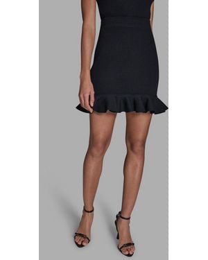 BCBGMAXAZRIA Ruffle Hem Pull-on Sweater Skirt - Black