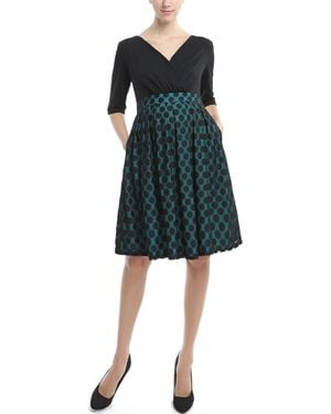 Kimi + Kai Kimi + Kai Maternity V-neck Polka Dot Lace Dress - Green