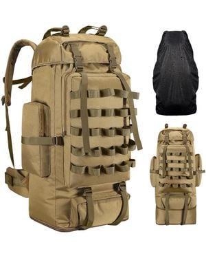 Piscifun 70l 100l Expandable Waterproof Hiking Backpack With Rain Cover Molle System For Camping Trekking - Green