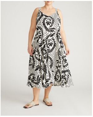 UNIVERSAL STANDARD Plus Size Sunshower Flowy Linen Dress - White