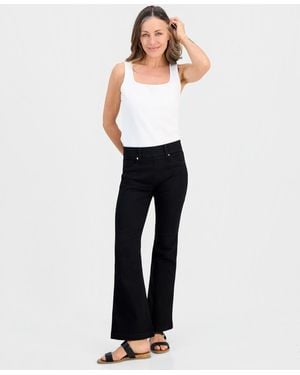 Style & Co. Petite Pull-on Shaping High-rise Bootcut Jeans - White