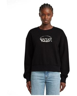 G-Star Logo Loose Sweater - Black