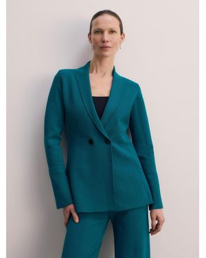 The Fold Somerton Sculpt Knit Blazer - Blue