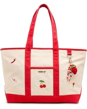 Madden Girl Romain Extra-large Canvas Tote Handbag - Red