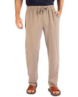 Tailorbyrd Brushed Melange Open Bottom Drawstring Pant - Natural