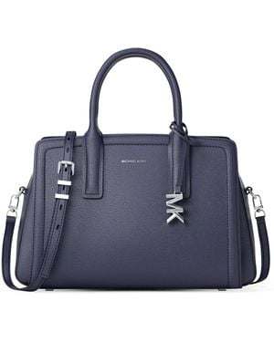 Michael Kors Michael Laila Medium Leather Satchel - Blue