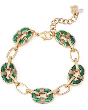Robert Lee Morris Malachite Reversible Link Bracelet - Green