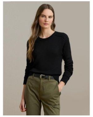 Ralph Lauren Crewneck Shimmer Sweater P Xs Xxl - Black