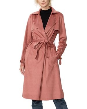 Kimi + Kai Kimi + Kai Kimi + Kai Long Faux Suede Trench Coat - Red
