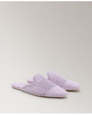 Mango Crochet Mule Slippers - Purple