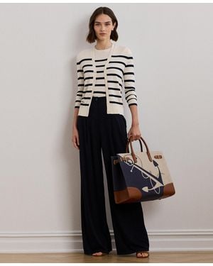 Ralph Lauren Pleated Stretch Jersey Wide-leg Pants - White