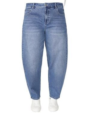 Eloquii Plus Size The Barrel Leg Jean - Blue