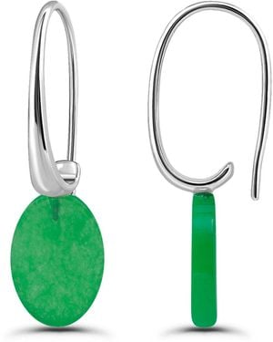 Macy's Genuine Howlite Chrysocolla On Hardwire Fishhook Closure Earrings - Green