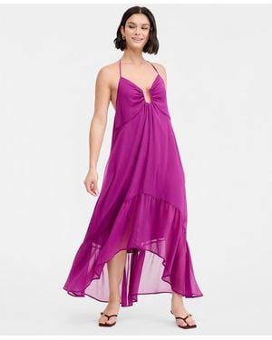 BarIII Chiffon Halter High-low Maxi Dress - Pink