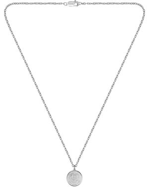 BOSS Double B Coin Ionic Plated Black Stainless Steel Necklace - Metallic