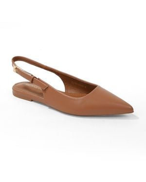 BERNESS Caitriona Pointy Toe Slingback Flats - Brown