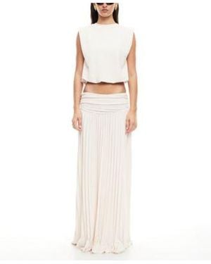 Lioness Field Of Dreams Crop Top Pleated Maxi Skirt - White