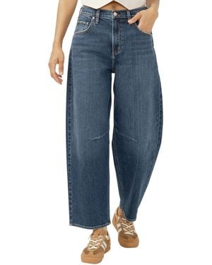 Silver Jeans Co. High Rise Barrel Leg Jeans - Blue