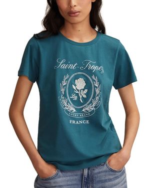 Lucky Brand Saint Tropez France Classic Crewneck Top - Blue