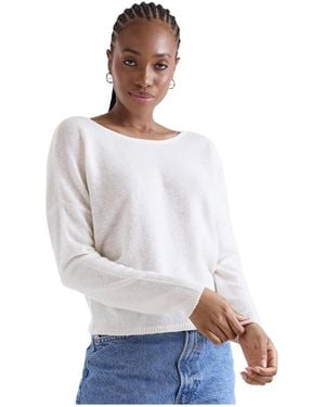 1982 Leyla Low Back Cashmere Sweater - White