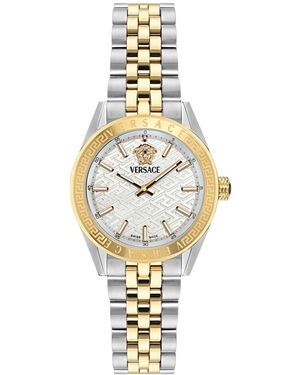 Versace V-code Two-tone Stainless Steel Bracelet Watch - Metallic