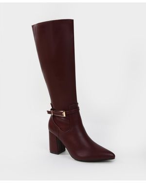 BERNESS Mina Knee High Riding Boots - Red