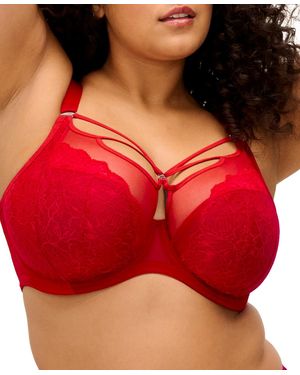 Elomi Plus Size Brianna Underwire Plunge Full-coverage Bra - Red