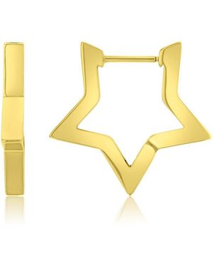 Roxy Waterproof 20mm Rounded Star Hoop Earrings - Yellow