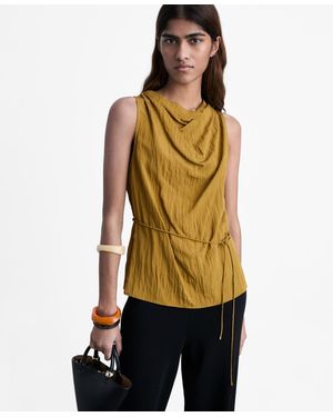 Mango Textured Bow Top - Green