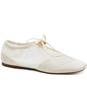 VIVAIA Ciara Square-toe Organza Sneakerinas - White